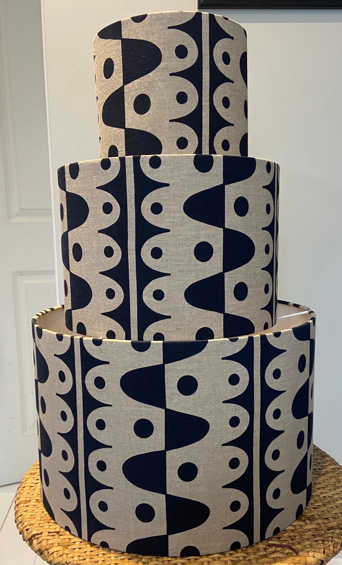 30cm Rhythm lampshade in deepest blue