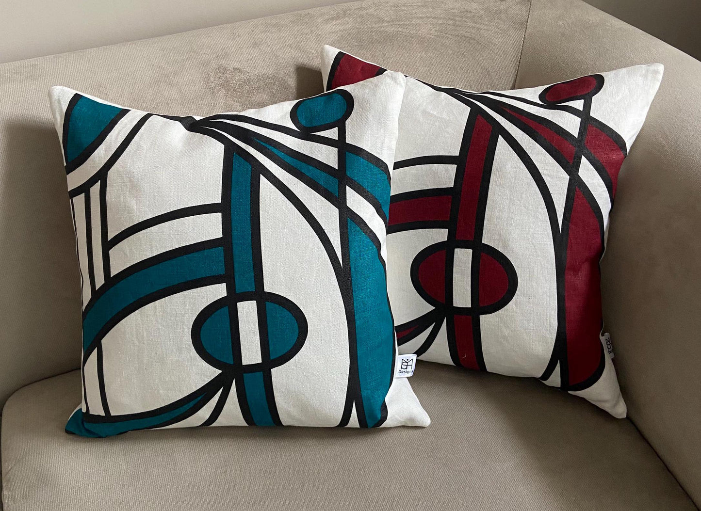 Bloom cushion in teal
