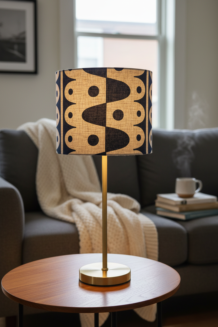 20cm Rhythm lampshade in deepest blue