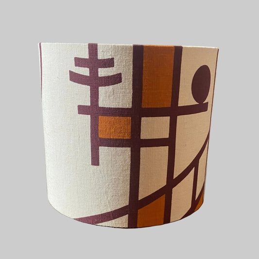 20cm  Curve lampshade in ochre and wine
