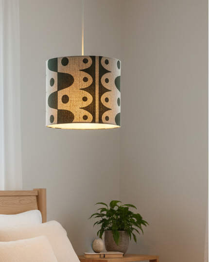 20cm Rhythm lampshade in deepest green