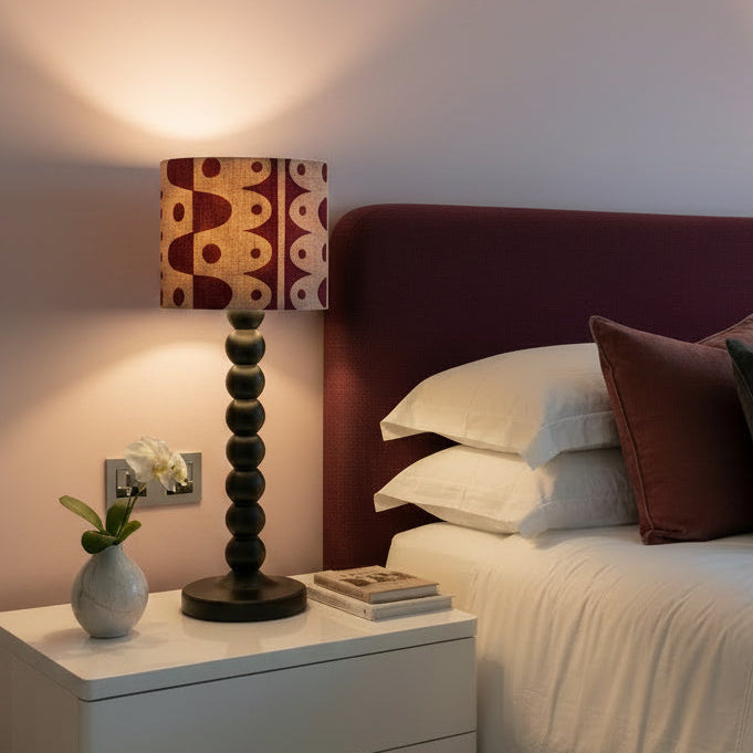 20cm Rhythm lampshade in plum on pink