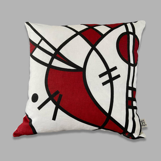 Luna cushion in crimson