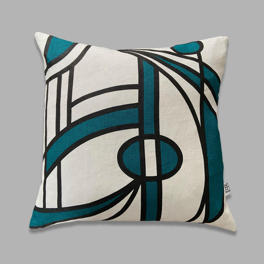 Bloom cushion in teal