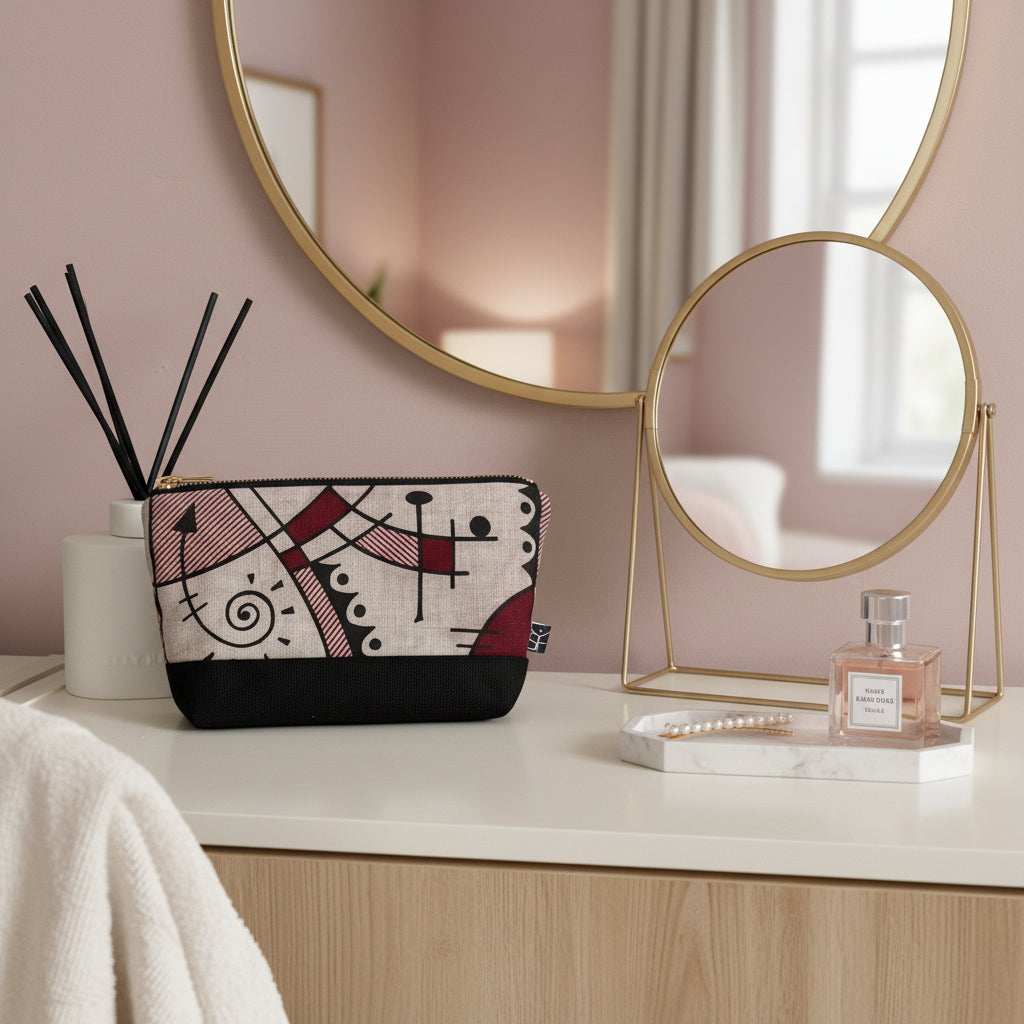 Jazz medium washbag in deep red