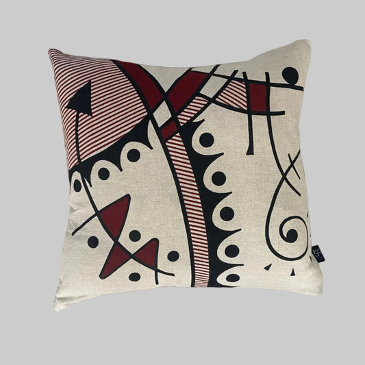 Jazz cushion cover in rust-red on natural