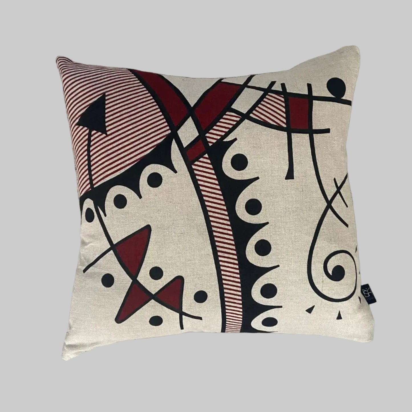 Jazz cushion cover in rust-red on natural