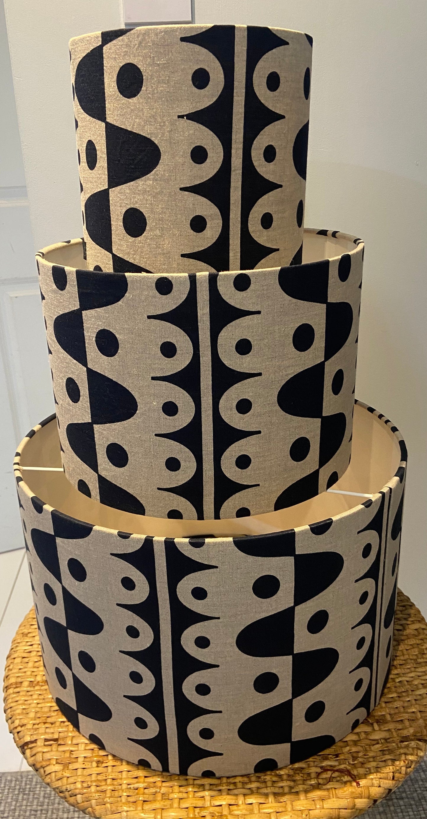 20cm Rhythm lampshade in deepest blue