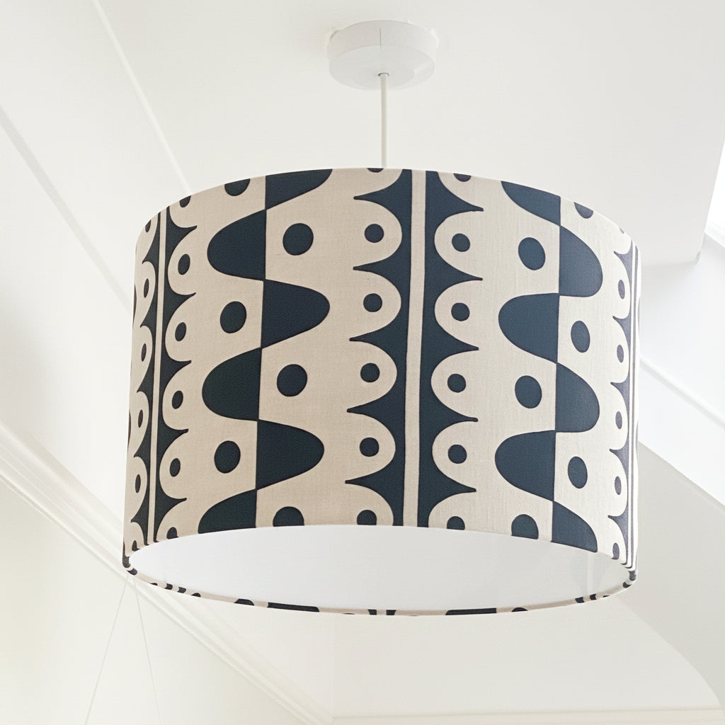 40cm Rhythm lampshade in deepest blue