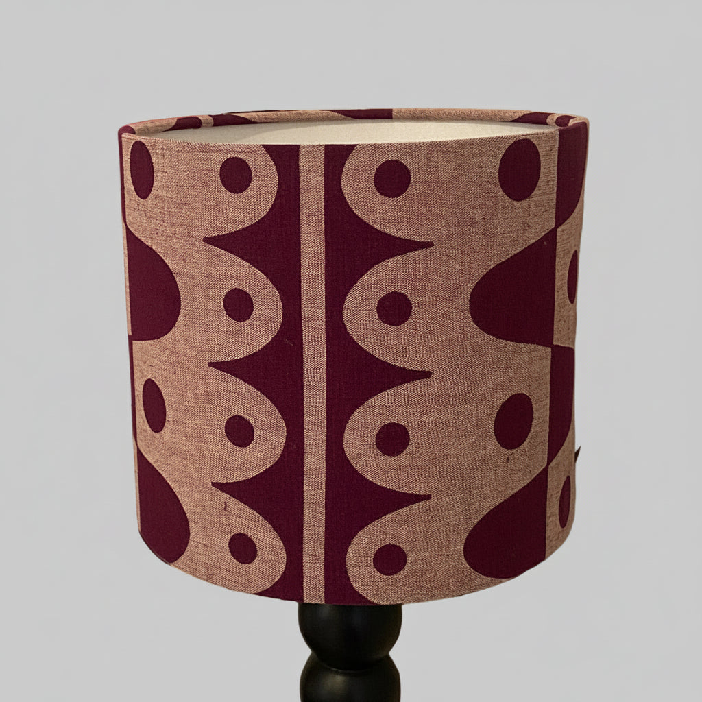 20cm Rhythm lampshade in plum on pink