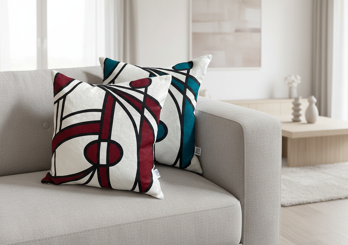 Bloom cushion cover in burgundy